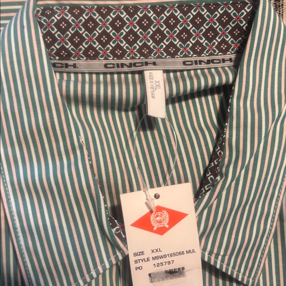 Cinch Ladies Striped Multicolor Button Down Western Shirt - Picture 4 of 4
